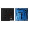 Taffware Stop Kontak Universal UK EU US 5 Hole Socket On Off Switch - DZ-E2-11