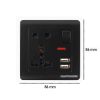 Taffware Stop Kontak Universal UK EU US 5 Hole Socket On Off Switch - DZ-E2-11