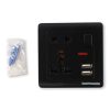 Taffware Stop Kontak Universal UK EU US 5 Hole Socket On Off Switch - DZ-E2-11