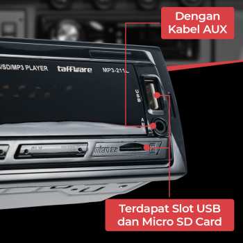 Tape Audio Mobil Taffware MP3 Player Bluetooth Wireless Receiver 12V