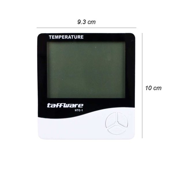 Taffware Digital Multifunction Temperature Humidity Meter + Clock Date Calender - HTC-1 - White