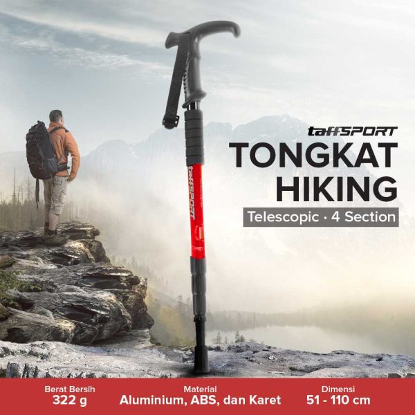 TaffSPORT Tongkat Hiking Trekking Pole Telescopic 4 Section - E4102