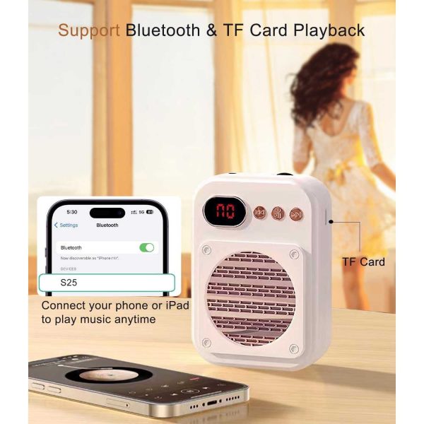 TaffSTUDIO Speaker Pinggang Microphone Bluetooth LED Voice Amplifier - S25