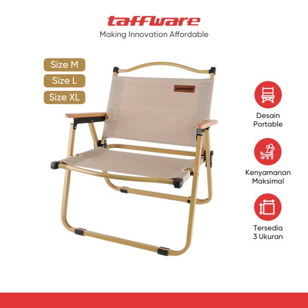 TaffSPORT Kursi Lipat Camping Piknik Portable Oxford -YH6 - Khaki
