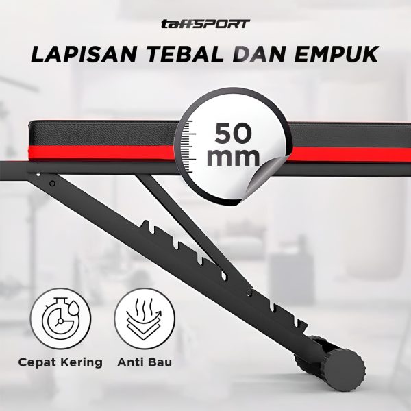 TaffSPORT Alat Fitness Gym Abdominal Perut Bench Press Foldable - AD-23