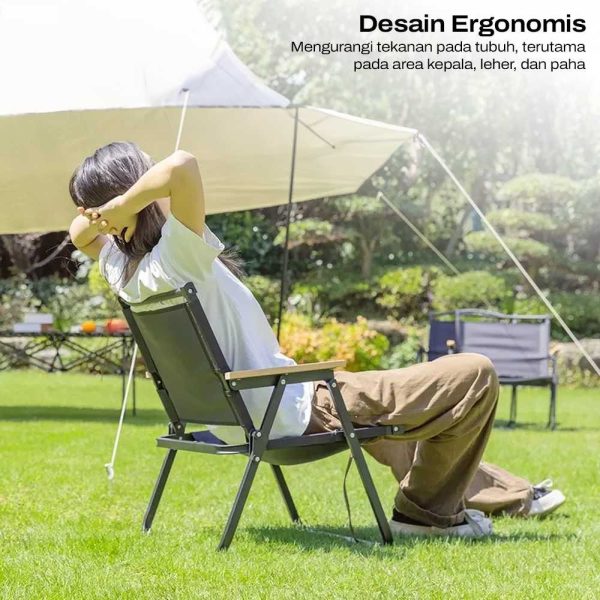 TaffSPORT Kursi Lipat Camping Piknik Portable Oxford -YH6 - Black