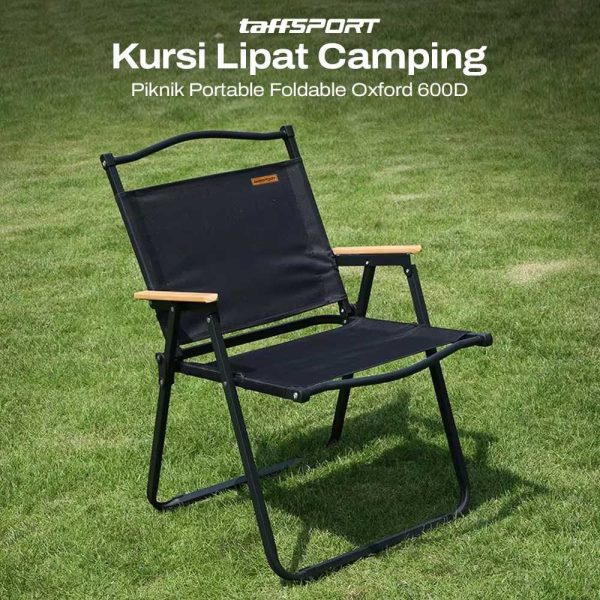 TaffSPORT Kursi Lipat Camping Piknik Portable Oxford -YH6 - Black