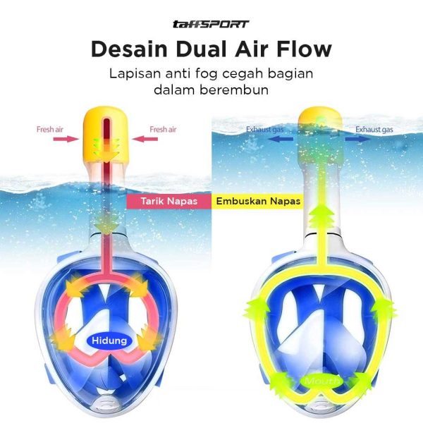 TaffSPORT Masker Full Face Scuba Diving Snorkeling -  M2068G