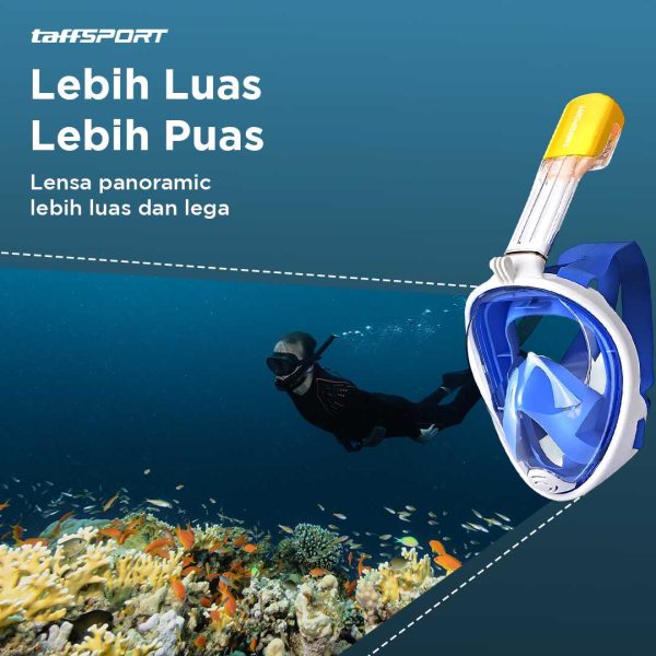 TaffSPORT Masker Full Face Scuba Diving Snorkeling -  M2068G