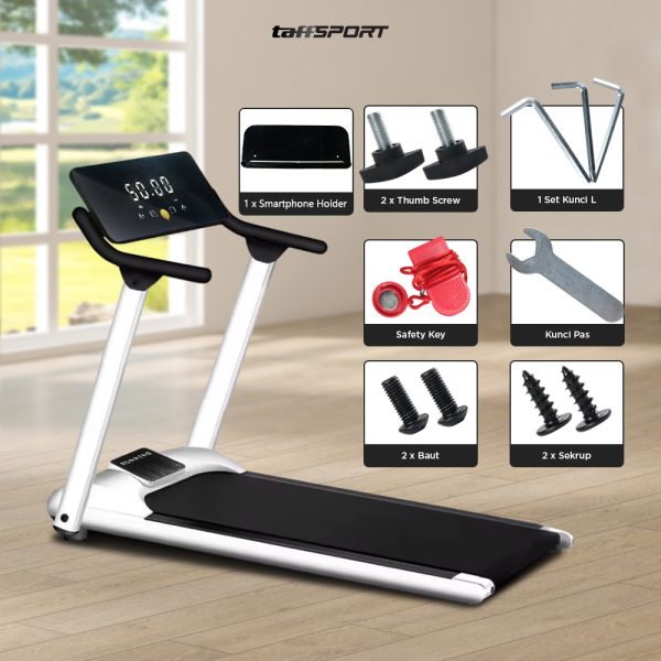 TaffSPORT Treadmill Lipat Foldable Electric Smart LED Display - A1