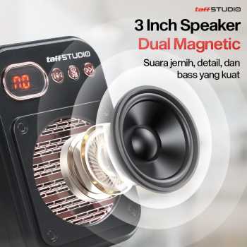 TaffSTUDIO Speaker Pinggang Bluetooth Voice Amplifier 2 Microphone 8W - S25