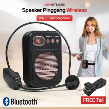 TaffSTUDIO Speaker Pinggang Bluetooth Voice Amplifier 2 Microphone 8W - S25
