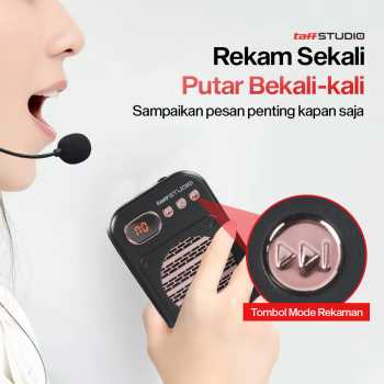 TaffSTUDIO Speaker Pinggang Bluetooth Voice Amplifier 2 Microphone 8W - S25