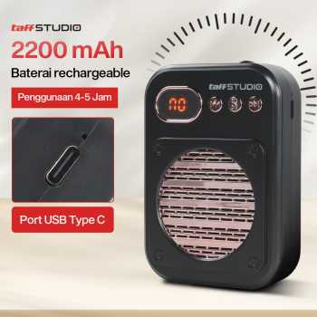 TaffSTUDIO Speaker Pinggang Bluetooth Voice Amplifier 2 Microphone 8W - S25