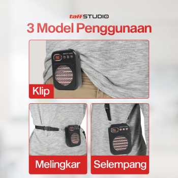 TaffSTUDIO Speaker Pinggang Bluetooth Voice Amplifier 2 Microphone 8W - S25