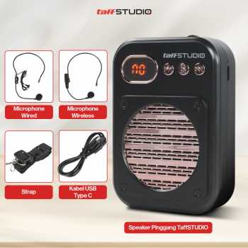TaffSTUDIO Speaker Pinggang Bluetooth Voice Amplifier 2 Microphone 8W - S25