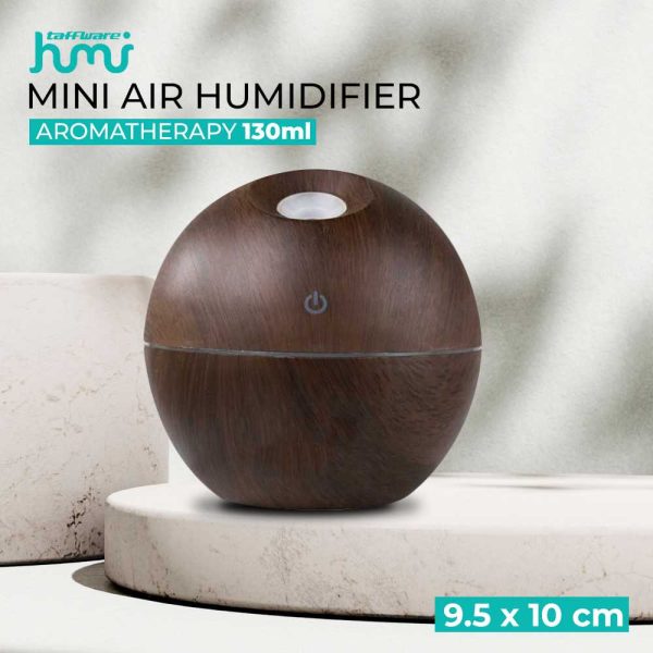 Taffware Car Mini Aromatherapy Air Humidifier Desain Kayu 130ml - HUMI JKC01