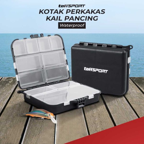 TaffSPORT Box Kotak Perkakas Kail Pancing Waterproof Case - Q041 - Black