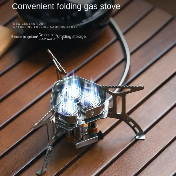 TaffSPORT Kompor Gas Lipat Portabel Camping Stove 3 Burner 16cm - WD68