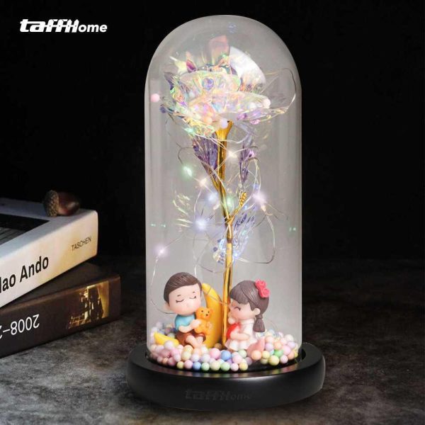 TaffHOME Lampu Meja Hias LED Mawar Beauty & The Beast Bubble Colorful - RG-016