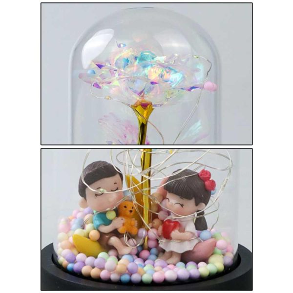 TaffHOME Lampu Meja Hias LED Mawar Beauty & The Beast Bubble Colorful - RG-016
