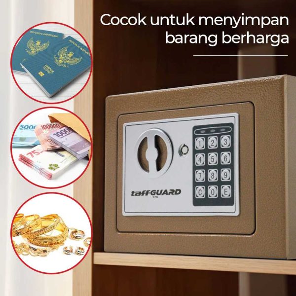 Taffware Brankas Mini Electric Password Safe Deposit Box 4.6L - 17E