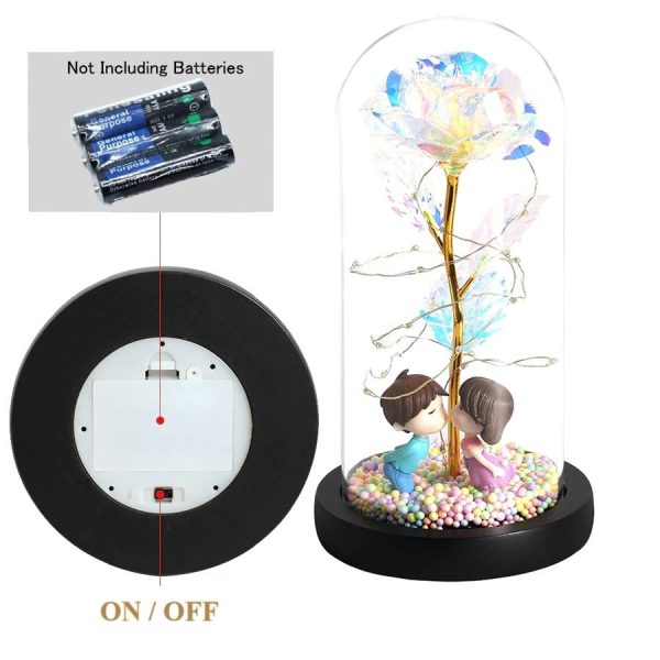 TaffHOME Bunga Mawar Lampu LED Dekorasi Galaxy Rose Kissing Kraft - MSFRG-A01