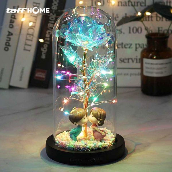 TaffHOME Bunga Mawar Lampu LED Dekorasi Galaxy Rose Kissing Kraft - MSFRG-A01