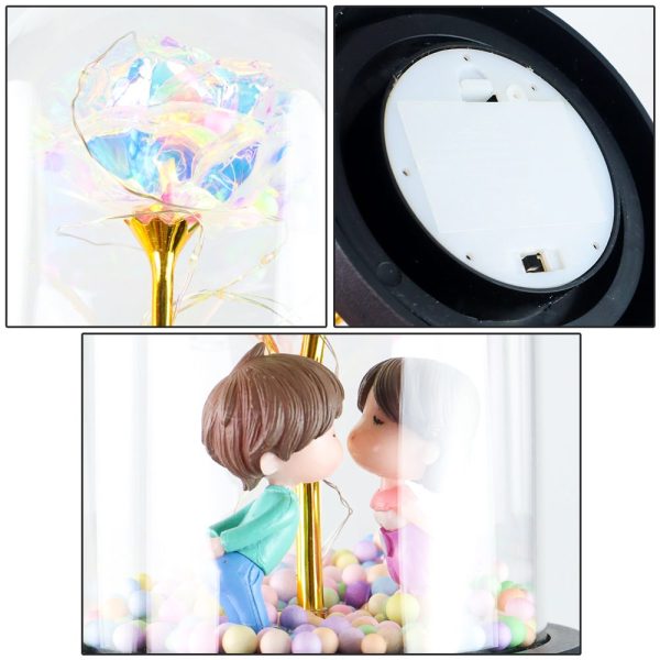 TaffHOME Bunga Mawar Lampu LED Dekorasi Galaxy Rose Kissing Kraft - MSFRG-A01