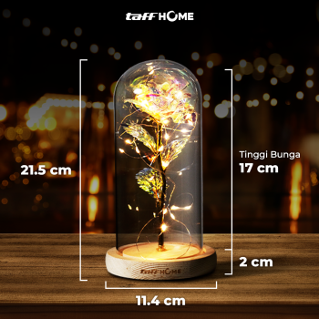 TaffHOME Bunga Mawar Lampu LED Dekorasi Beauty and The Beast Rose