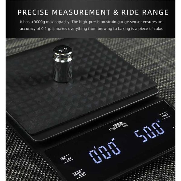 Taffware Digipounds Coffee Scale Timer Timbangan Dapur 3kg - EK6002
