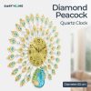TaffHOME Jam Dinding Bulat Quartz Clock Diamond Peacock 60cm - H19