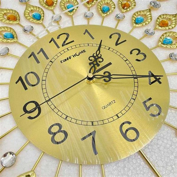 TaffHOME Jam Dinding Bulat Quartz Clock Diamond Peacock 60cm - H19