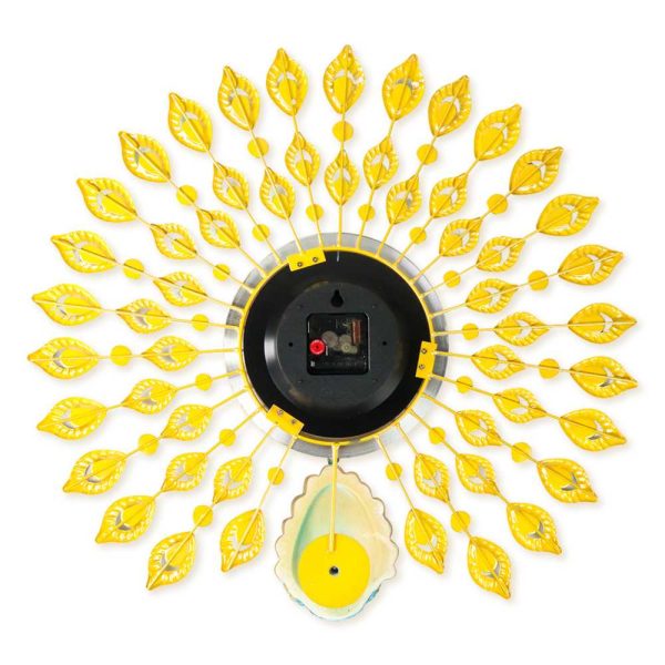 TaffHOME Jam Dinding Bulat Quartz Clock Diamond Peacock 60cm - H19