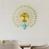 TaffHOME Jam Dinding Bulat Quartz Clock Diamond Peacock 60cm - H19