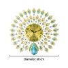 TaffHOME Jam Dinding Bulat Quartz Clock Diamond Peacock 60cm - H19