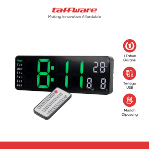 TaffHOME Jam Dinding Digital Minimalis Multifungsi with Remote - 6629