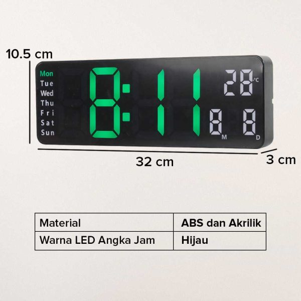 TaffHOME Jam Dinding Digital Minimalis Multifungsi with Remote - 6629