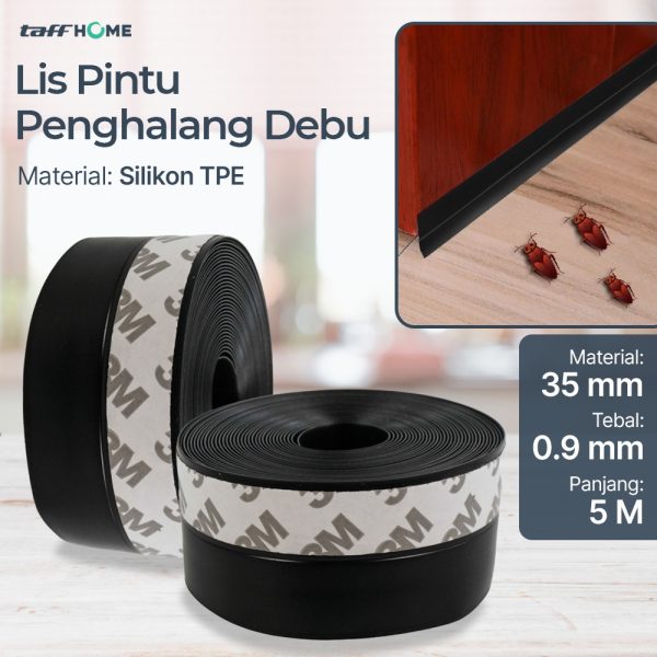 TaffHOME Lis Pintu Penghalang Debu Door Seal Strip Silicone TPE- EACC25