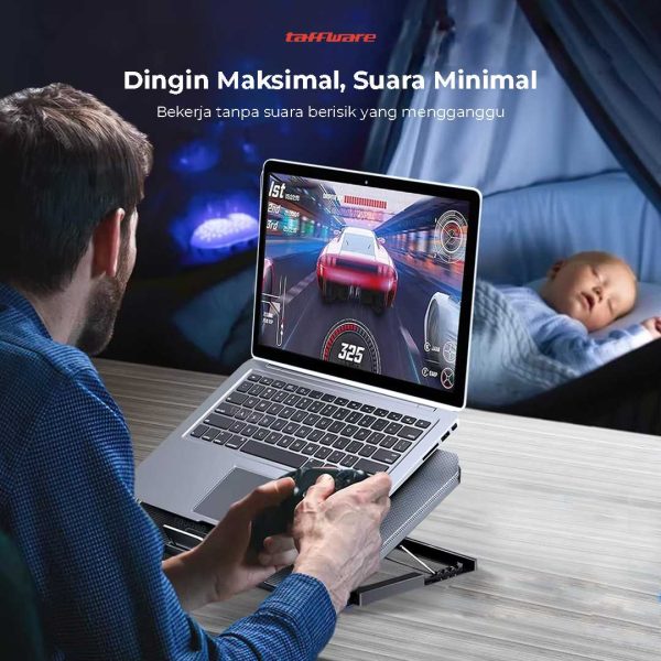 Taffware Cooling Pad Laptop 2 Fan Rapid Speed with USB Port - Q100