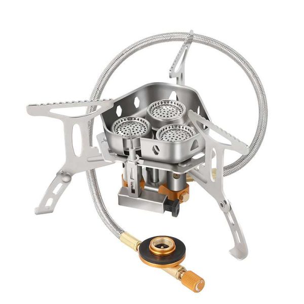TaffSPORT Kompor Gas Portable Lipat 3 Burner Ultralight Camping Stove - KV36
