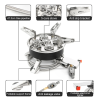 TaffSPORT Kompor Gas Portable Lipat 5 Burner Ultralight Camping Stove - WS542