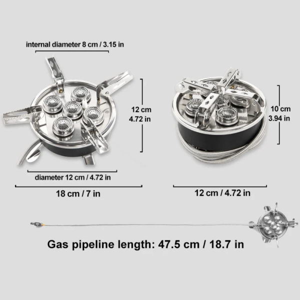 TaffSPORT Kompor Gas Portable Lipat 5 Burner Ultralight Camping Stove - WS542