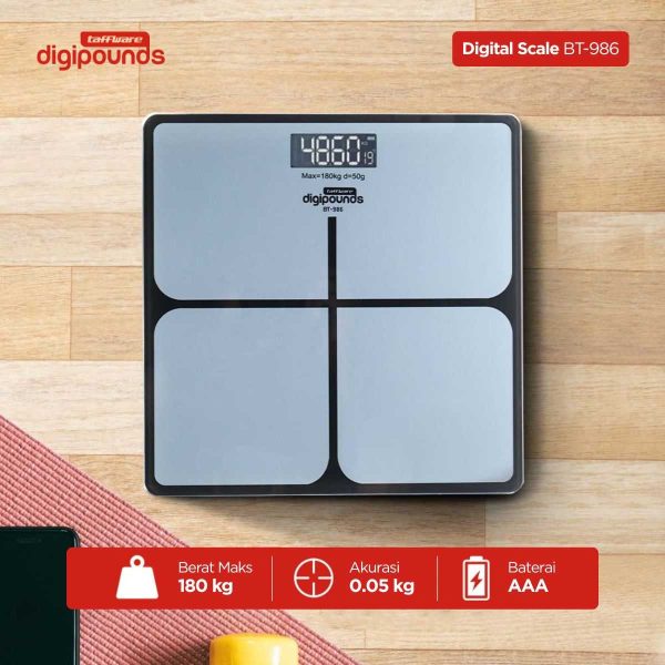 Taffware Digipounds Timbangan Badan Kaca Elektronik 180KG - SC-05