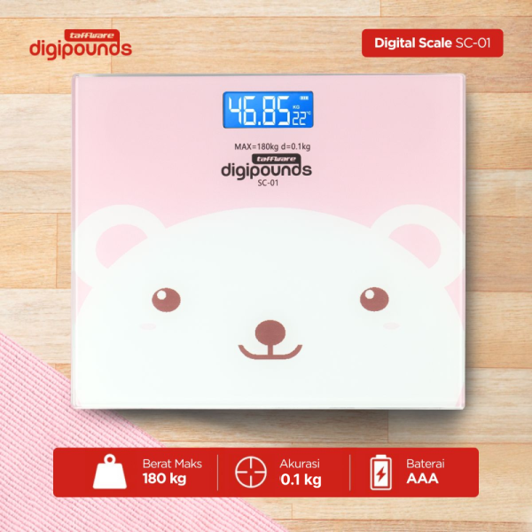 Taffware Digipounds Timbangan Badan Digital Scale Battery 180kg - SC-01