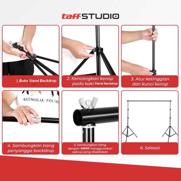 TaffSTUDIO Bracket Stand 3M untuk Backdrop Foto Studio - BS-300