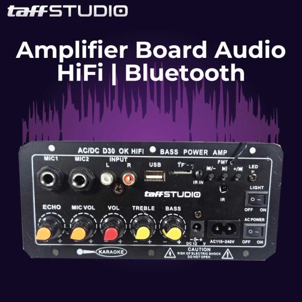 TaffSTUDIO Amplifier Board Audio Bluetooth USB Subwoofer DC 12V - D30