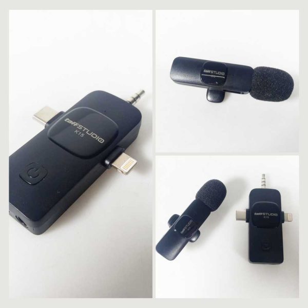 TaffSTUDIO UHF Wireless Lavalier Microphone Vlogger Live 3.5mm 3in1 - K15