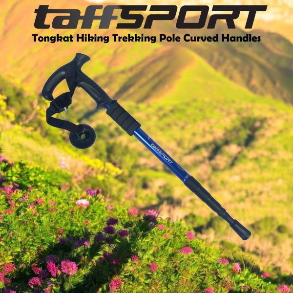 TaffSPORT Tongkat Hiking Trekking Pole Curved Telescopic 4 Section - X-100