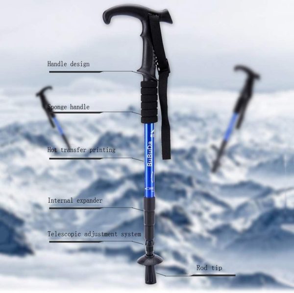 TaffSPORT Tongkat Hiking Trekking Pole Curved Telescopic 4 Section - X-100